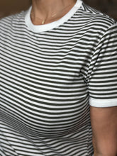 Load image into Gallery viewer, The Pop Of Color Striped Basic Tee (Olive)