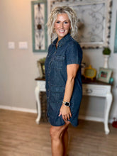 Load image into Gallery viewer, Washed Out Denim Dress (Black)
