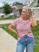 Load image into Gallery viewer, Basic Girl Striped Tee (Red)
