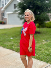 Load image into Gallery viewer, Oh My Bows and Stripes Dress
