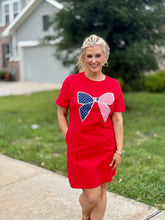 Load image into Gallery viewer, Oh My Bows and Stripes Dress
